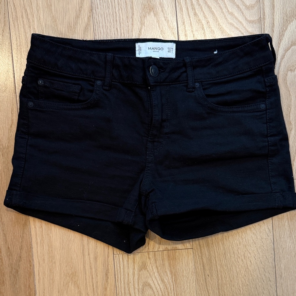 Mango Women's Black Jean Shorts
